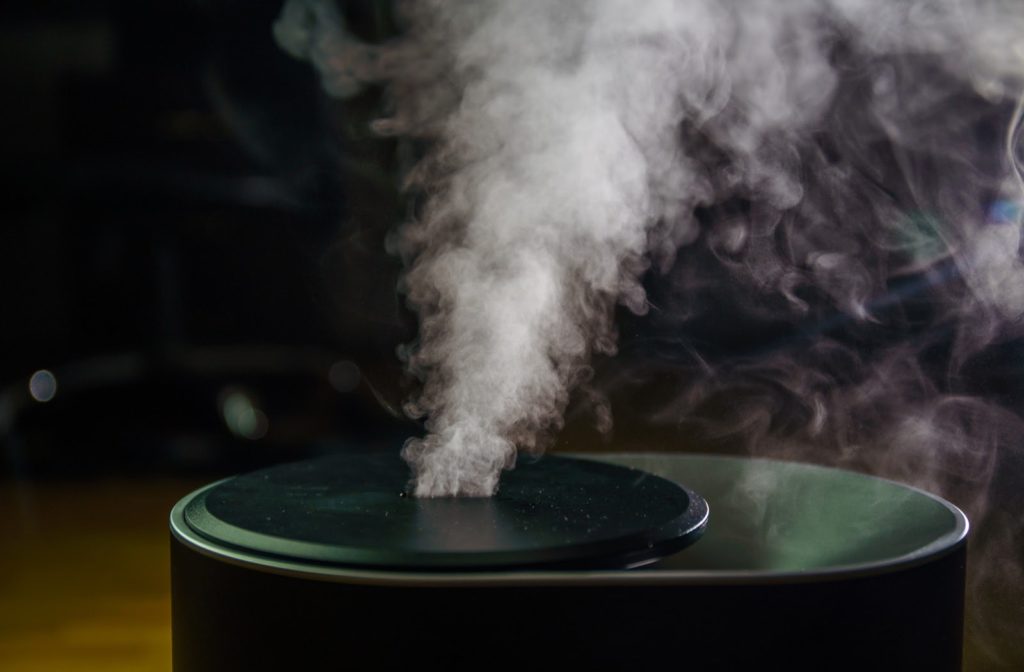 A humidifier being used to keep the air moist in a dry climate